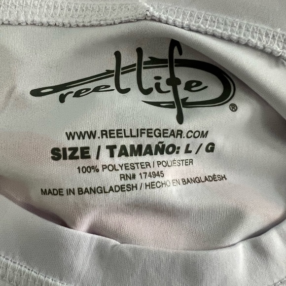 Reel Life Long Sleeve Rash Guard With American Flag Size Large - Picture 5 of 6